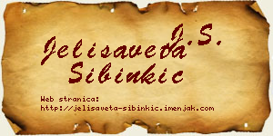Jelisaveta Sibinkić vizit kartica